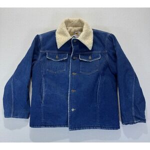 Vintage Carhartt Sherpa Lined Denim Jacket Quilt Lined Sleeves Size Large